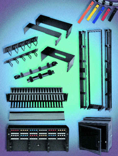 Patch panels relay racks Cable ties and Cable Management